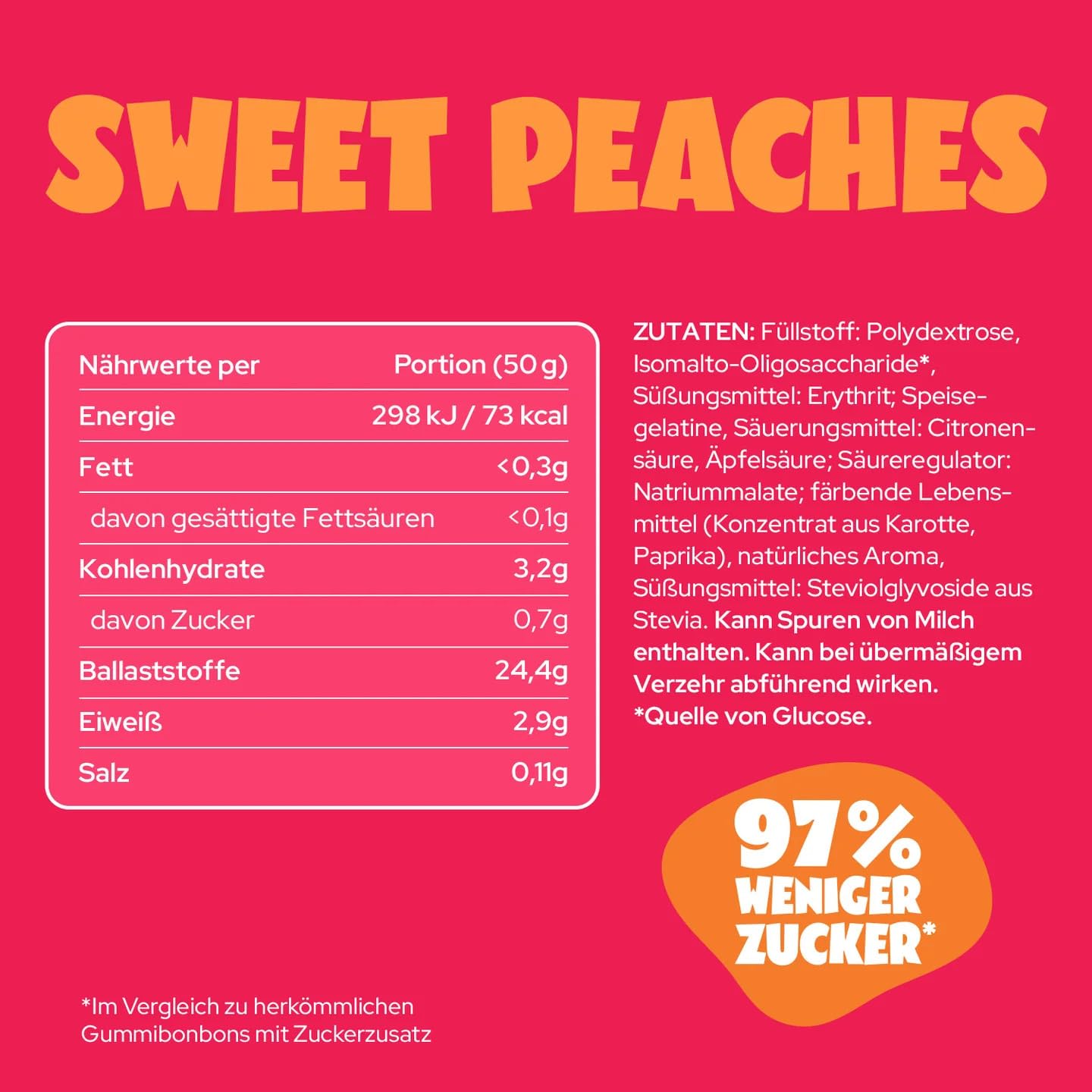 ahead Fruchtgummis Probierpaket 12 x 50g Großpackung | Gummibärchen ohne Zuckerzusatz | Nur 1g Zucker & 73 kcal pro Packung | Low Carb Süßigkeiten - 5