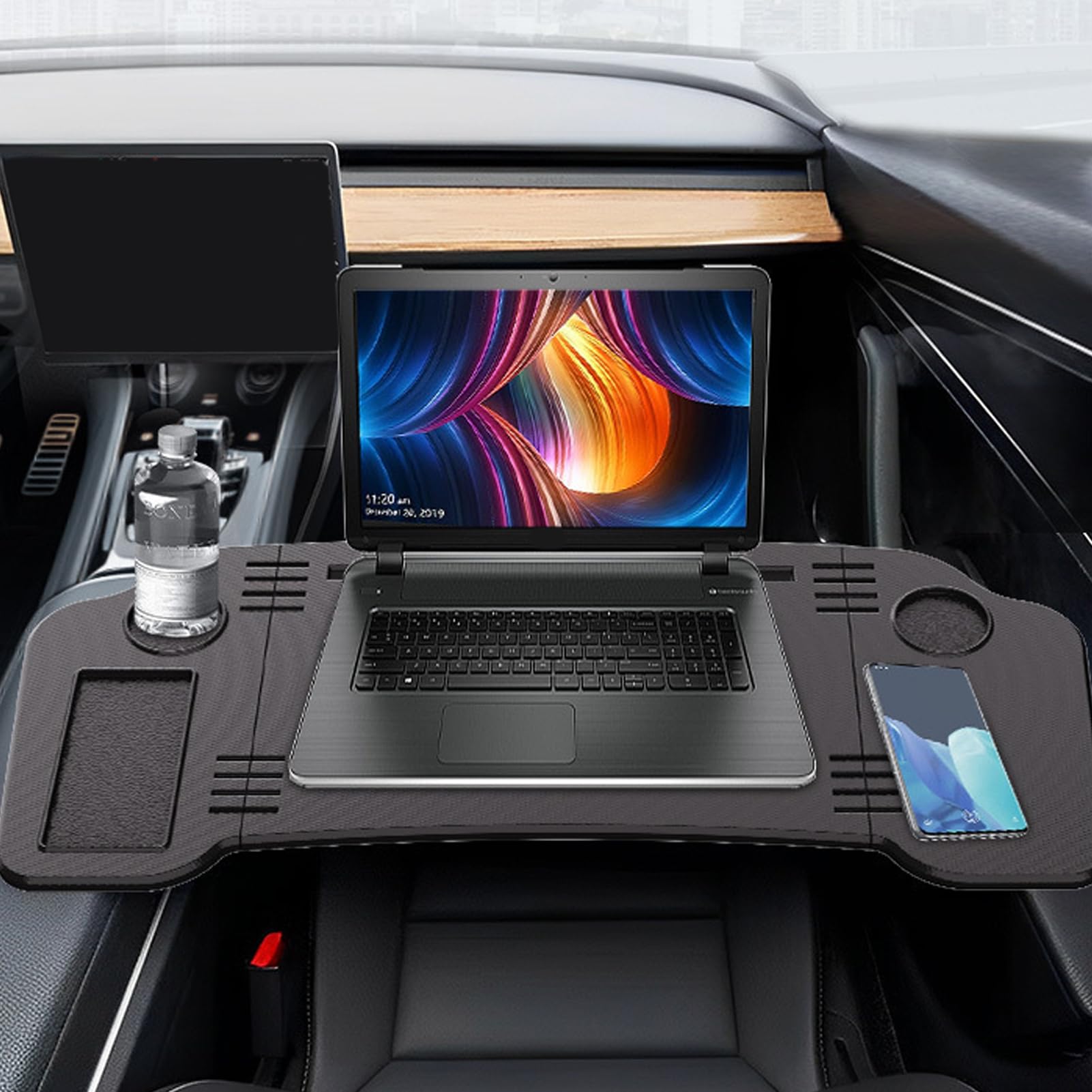 Vassoi Per Auto Per Mangiare | Scrivania Pieghevole Per Portatile Auto - Tavolo Volante per Computer Portatile | Per Viaggi Su Strada Campeggio Viaggi Lunghi SUV Berlina Furgone