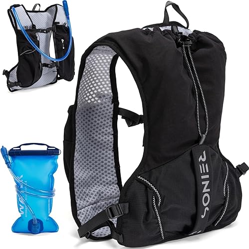Running Vest for Women and Men Lightweight Hydration Backpack Pack with 1.5L Water Bladder Bag Running Gear Accessories for Hiking Trail Cycling