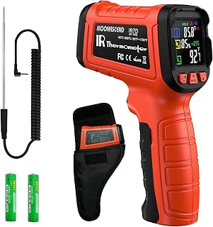 Dual-Mode 50:1 Infrared Thermometer Gun -58°F to 1796°F, with K-Type Thermocouple for Internal Measurements, Max/Min Tempe... Price In India