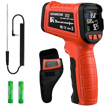 980 C Infrared Thermometer Temp Gun with K-Type Probe for Automotive/Orange