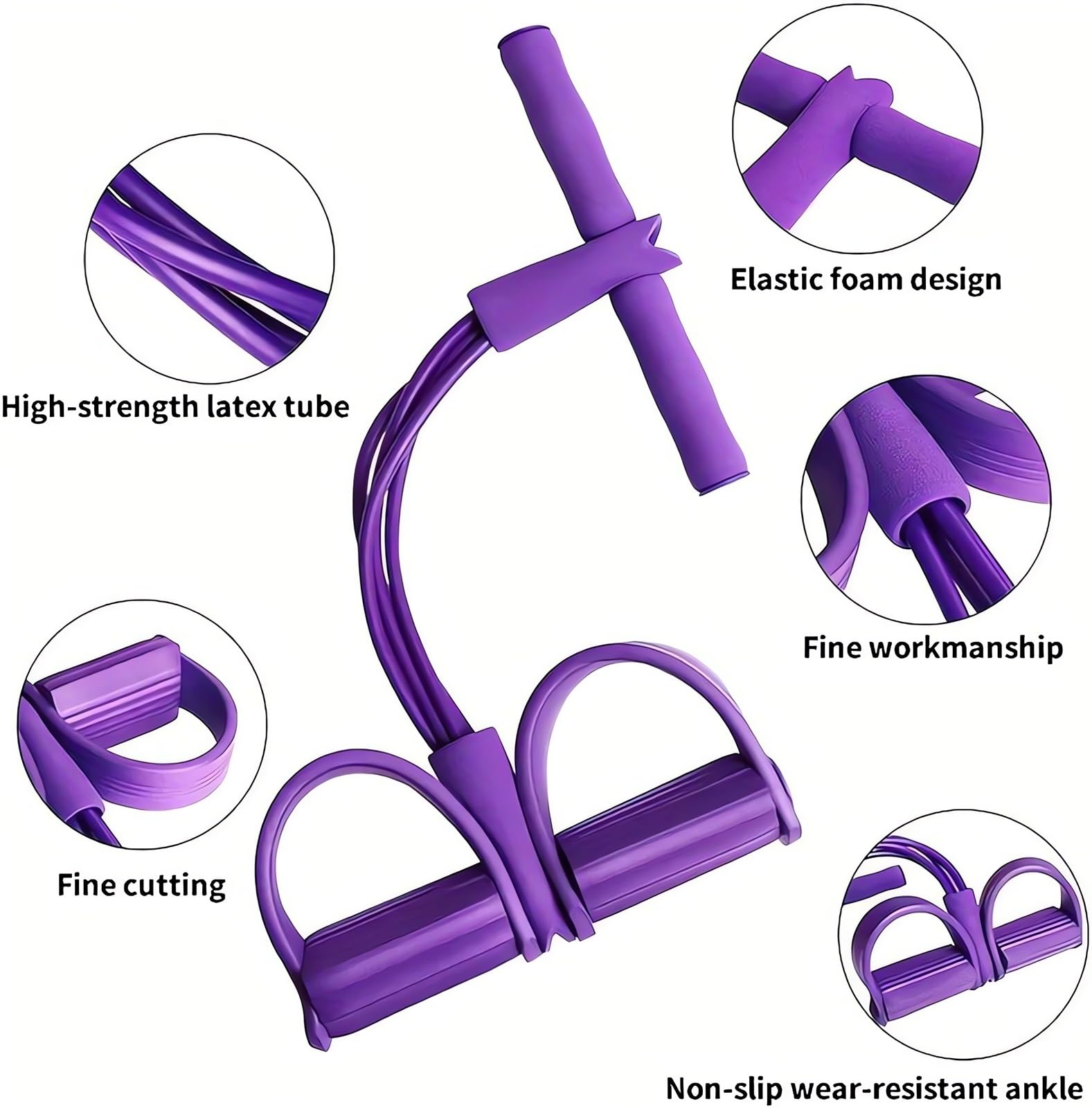 21 bandas de resistencia de fitness, extractor de tobillo con pedal de 4 tubos, bandas de ejercicio con asas, bandas de ejercicio para entrenamiento de brazos y pesas de brazo, equipo de ejercicio