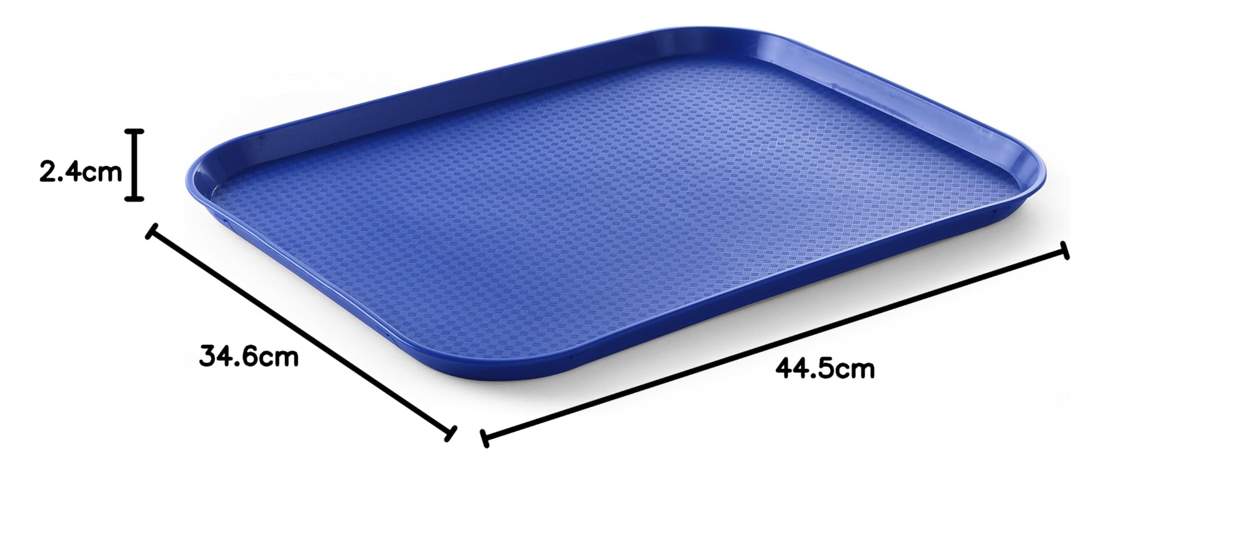 HENDI Serviertablett, Tablett, temperaturbeständig bis 80 °C, Fastfood, Groß, 350x450x(H) 20mm, Polypropylen, blau (Packung mit 10)