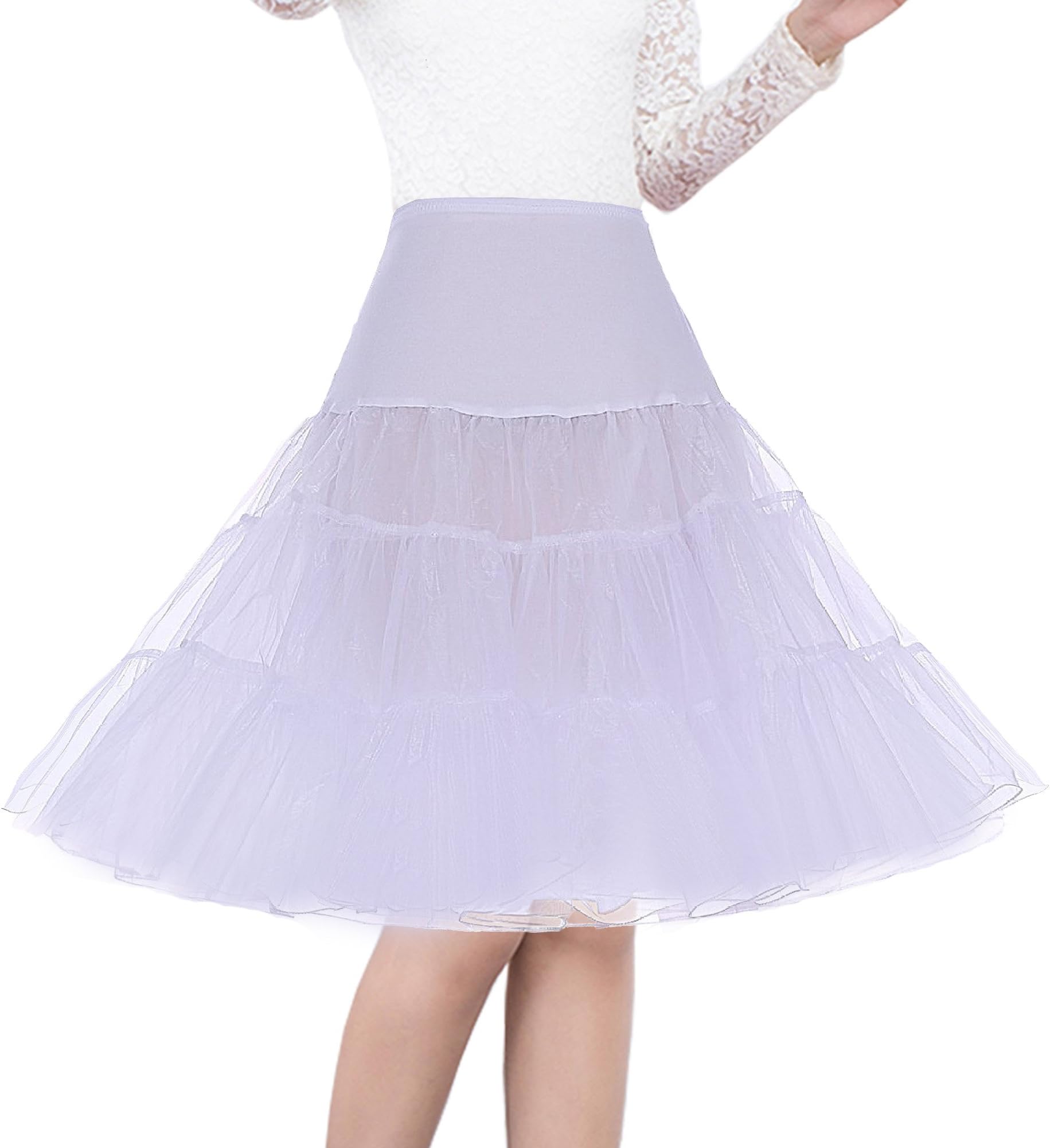 Shimaly® Women's 50s Vintage Petticoat 26" Crinoline Rockabilly Tutu Skirt Slip S-3XL