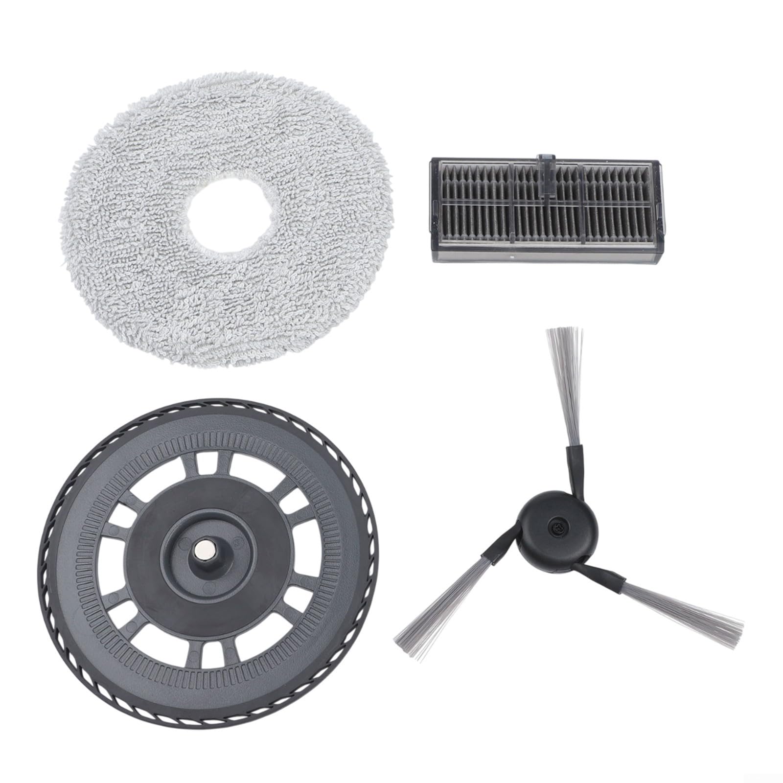 TriCut Brush 2 cepillos de tira principal cubierta de cepillo caja de polvo 2 soportes de paño de fregona 4 filtros HEPA 4 cepillos laterales 4 bolsas de polvo 6 paños de fregona para Mova Pro Ultra