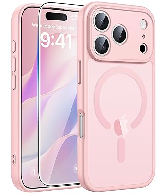 FNTCASE for iPhone 17 Pro-Max Case: Magnetic Frosted Translucent Matte Military Grade Shockproof Slim Cover | Full Covered Camera Protection | Slim Drop Proof Durable Protective Cases