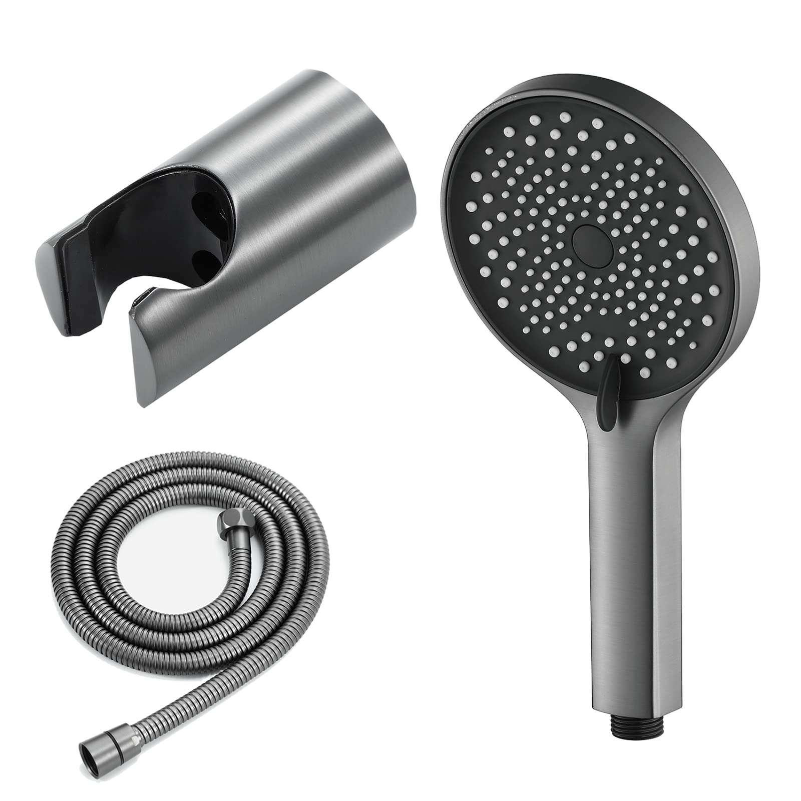 WRIST Soffione Doccia Palmare, Soffione Doccia Grigio Pistola Soffione Doccia Ad Alta Pressione A Risparmio Idrico Soffione Doccia A 3 modalità con Tubo da 1,5 M E Staffa
