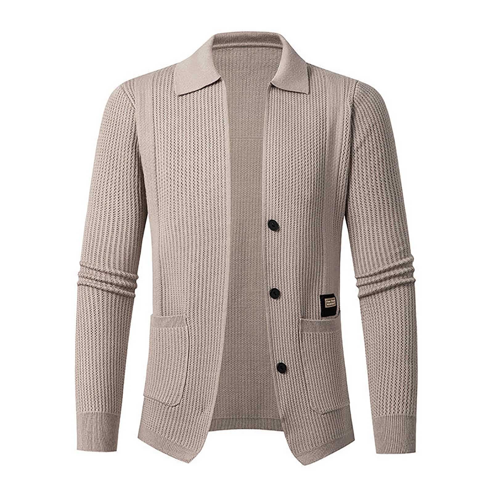 Cardigan punto botones hombre para evitar el frío invernal con un suéter de solapa muy suave 4