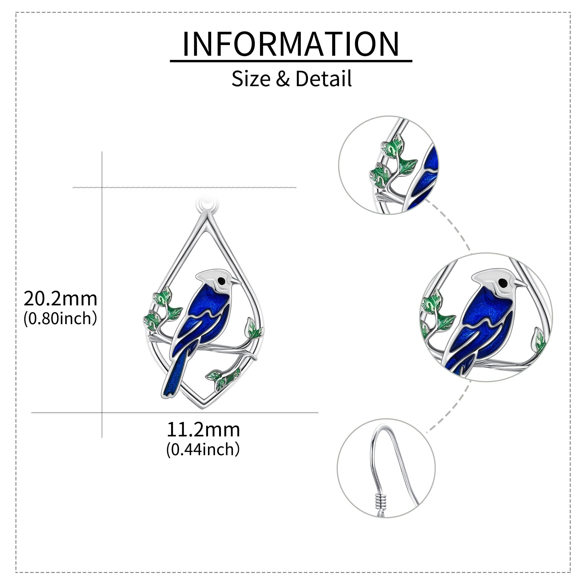 URONE Pendientes de plata de ley 925 con diseño de zorro, colibrí, flamenco, vaca, loro, joyería de animales, regalo para mujeres y niñas