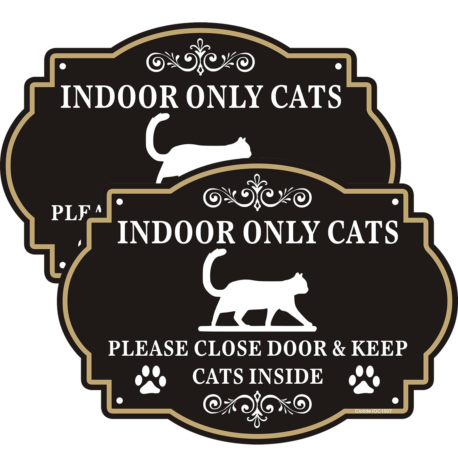 Clotide 2 Pack Indoor Only Cats Please Closed Door & Keep Cats Inside Signs