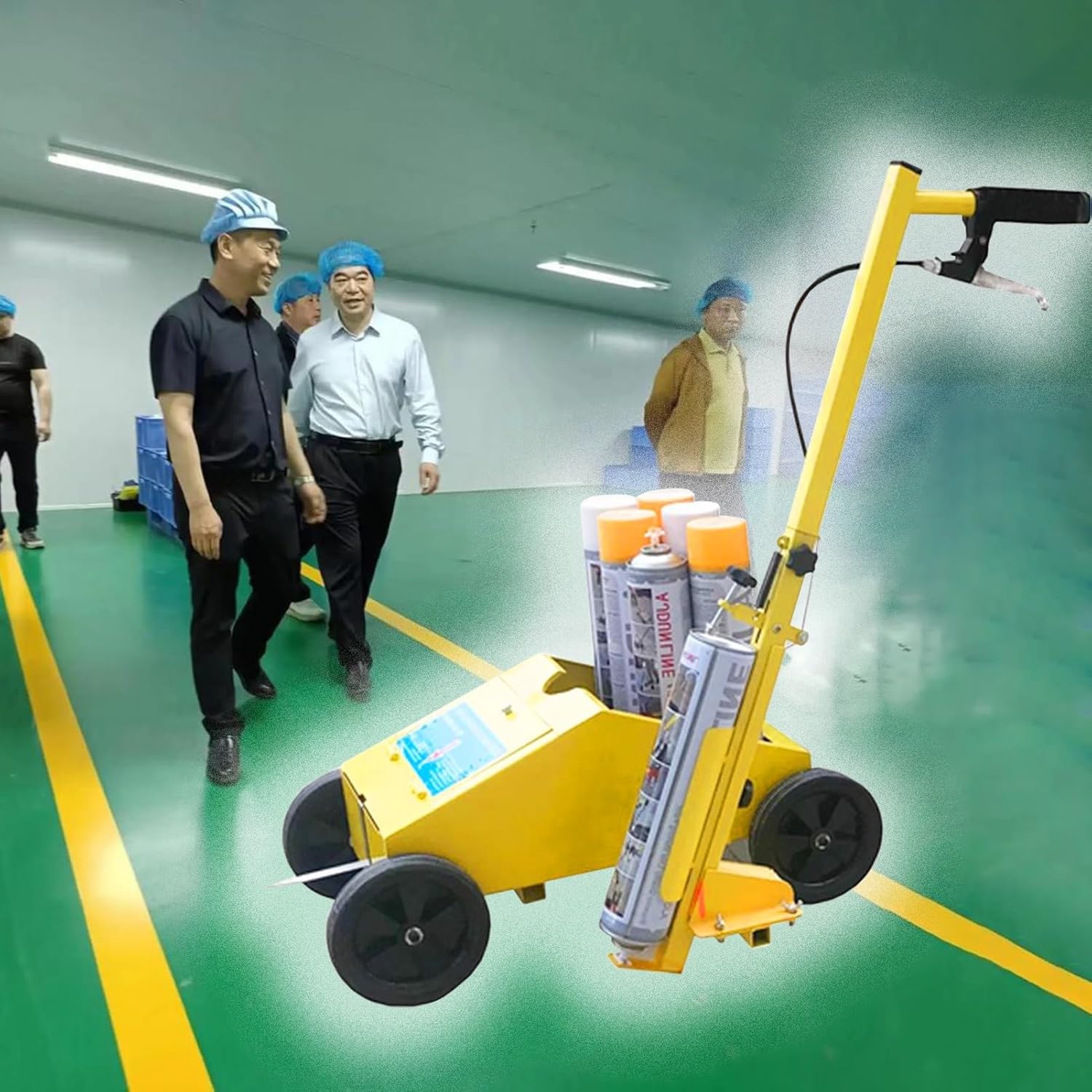 Striping Machine Inverted Line Painting Machine Large Capacity, Heavy Duty Industrial Striping Line Marking Machine, Pushable Parking Lot Factory Striper