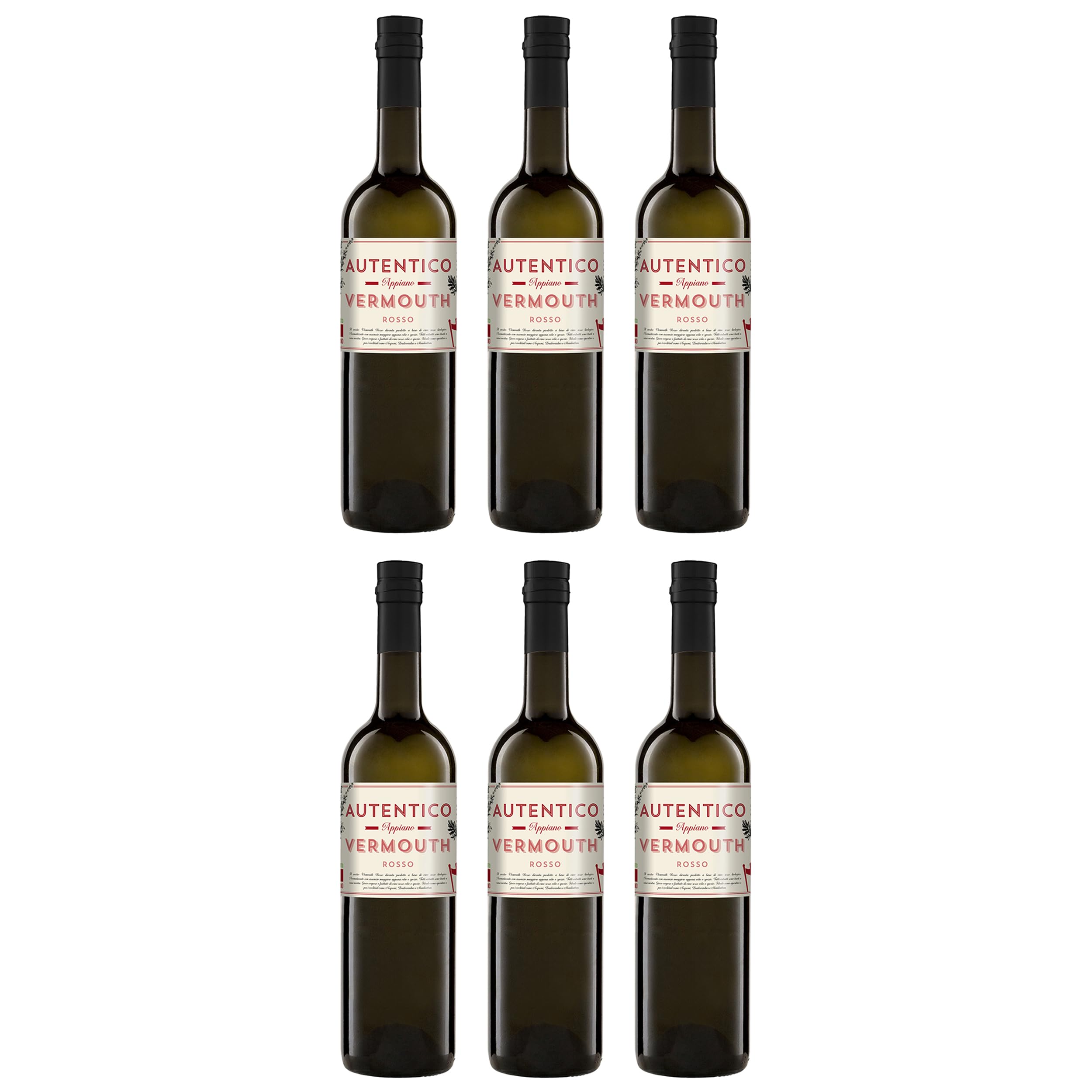 AUTENTICO Appiano Vermouth Rosso Trocken Italien BIO inkl. FeinWert E-Book (6 x 0.75l)