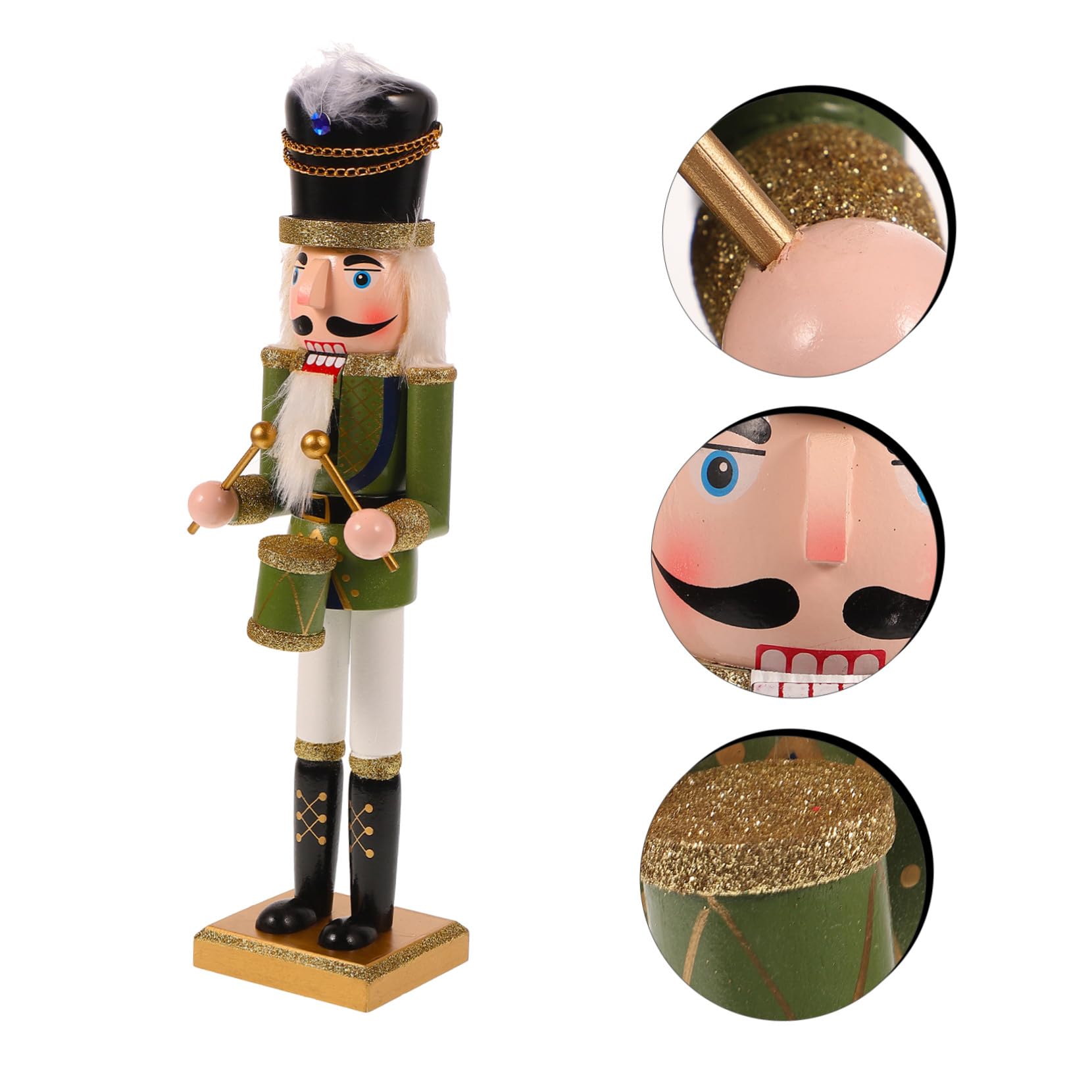 Grüne Nussknacker-Figur aus Holz, Weihnachtsdekoration, klassisches Sammlerstück, Tischdekoration für Urlaub, Zuhause