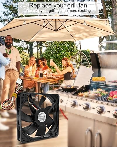 Miniatura 3 de Motor de ventilador de inducción de parrilla de pellets KIT0411 de 12V 0.86A DC apto para Traeger D2 Pro 575 780 Ironwood, ventilador de circulación