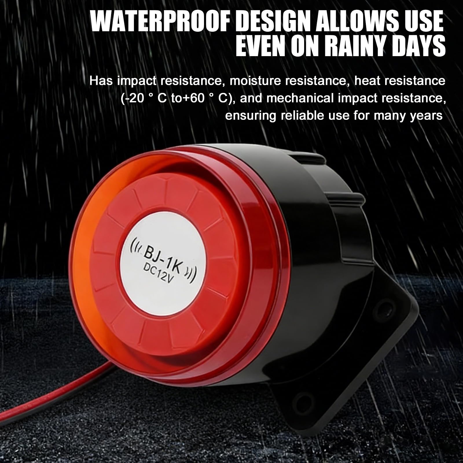 BAIFULAI 3 unidades DC 12 V Mini Sound Light Alarma Luz intermitente 120 dB sirena estroboscópica alarma falsa 1 W, IP54, alarma con cable, luz intermitente para emergencia, evacuación y seguridad