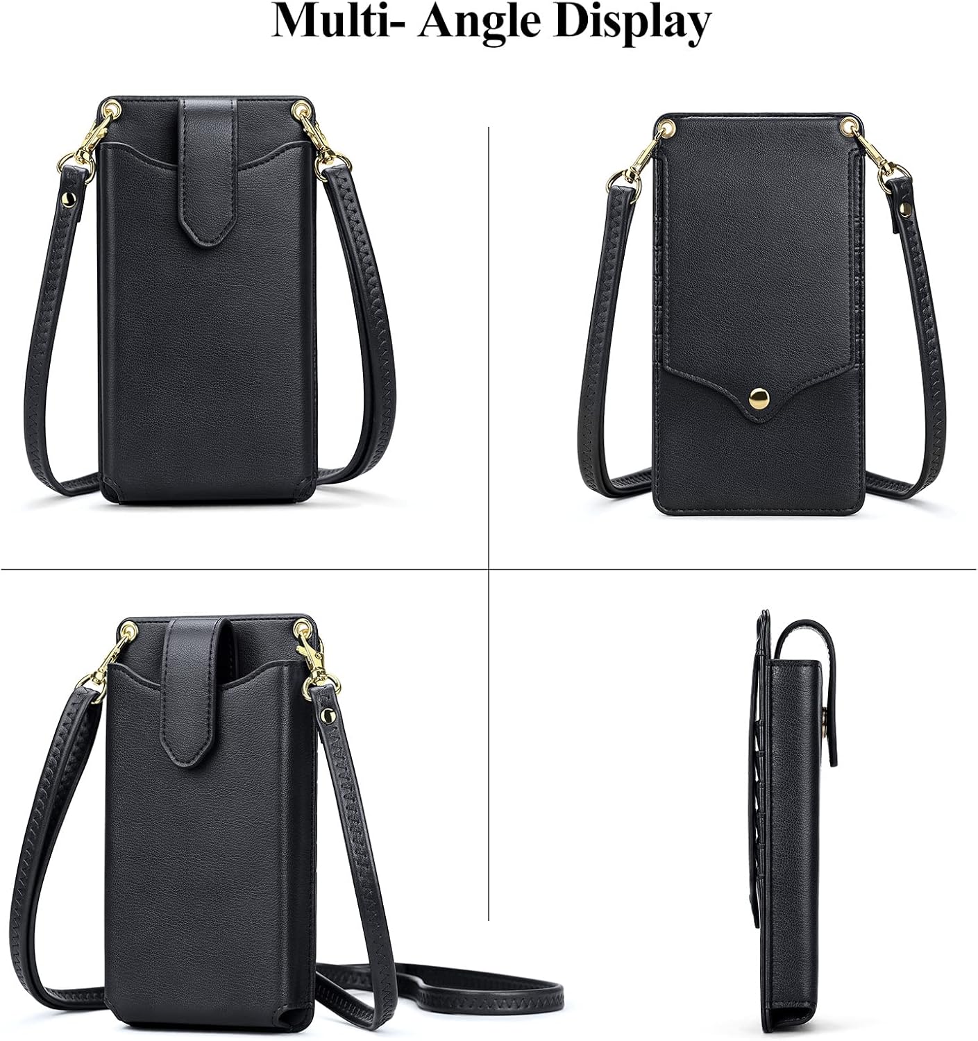 RONSStrIN Small Crossbody Cell Phone Purse for Women Vegan Leather Crossbody Phone Bag with RFID Card Slots Adjustable Strap - Image 6