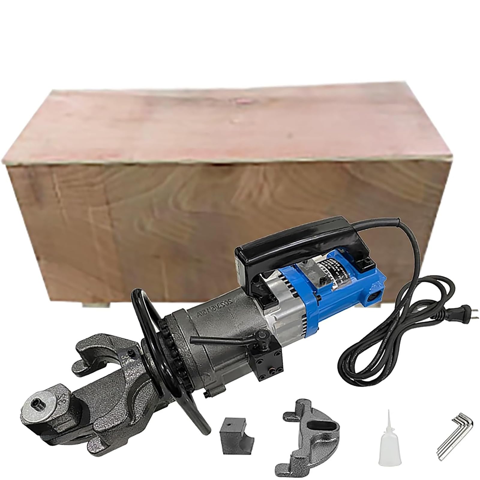 Adtzpc Hydraulic Rebar Straightening Machine, Electric Hydraulic Rebar Bender 2000 W, 1.25 Inch 16-32mm Rebar Within 3-5 S Easy Bending & Bending Angle 90°, for Construction and Metalwork Projects