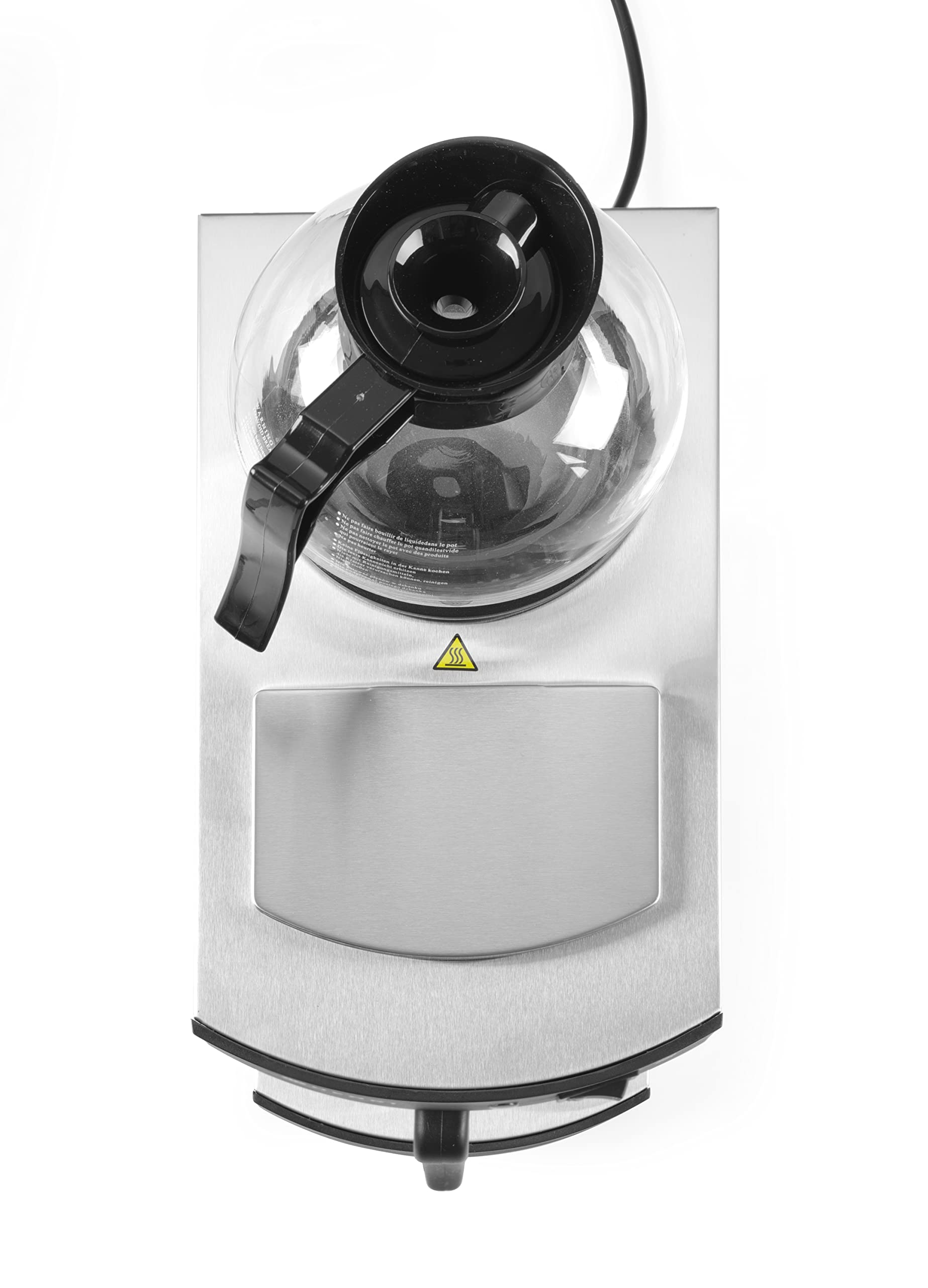 HENDI Cafetera de goteo, eléctrica, para café molido de filtro, incluye 100 filtros de papel y 2 jarras de vidrio de 1,8L, cafetera de filtro, 230V, 1400W, 383x220x(H) 465mm, acero inoxidable