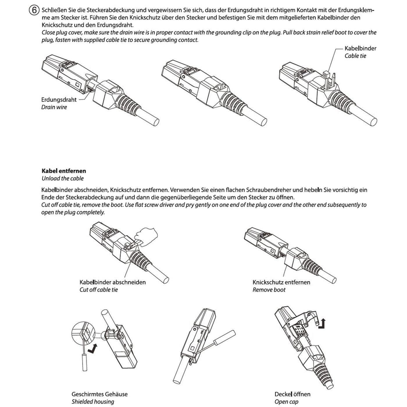 Lumonic 20x Connettore di rete RJ45 in metallo senza attrezzi | Con scarico della trazione e contatti dorati I Connettore a crimpare per cavi di rete LAN CAT5 CAT6A CAT7