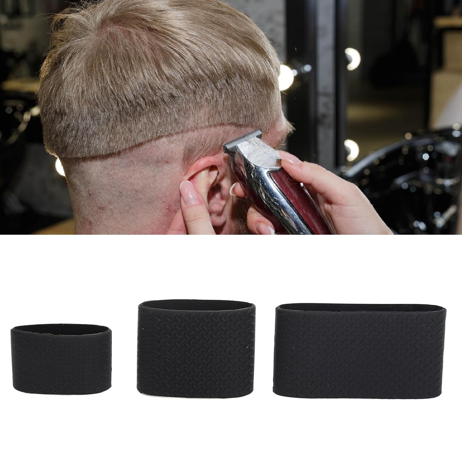 3pcs Clipper Bands with Shock Absorption Anti Slip Elastic Protective Sleeve Bands for Shop