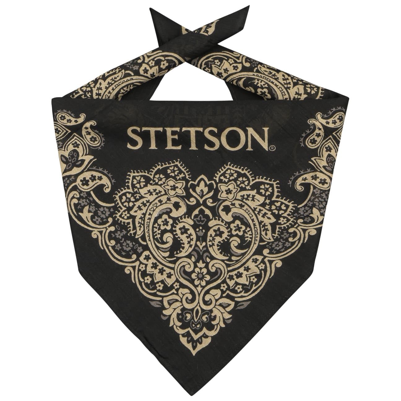 Stetson Paisley Cotton Bandana Classic Pattern Unisex Summer Winter Black