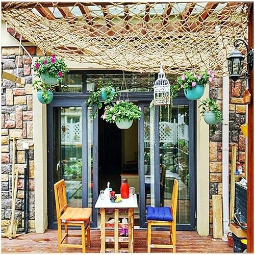 Miniatura 6 de Red de escalada para niños red de seguridad para escaleras balcón red de protección para barandillas de cáñamo resistente red de carga para hamacas