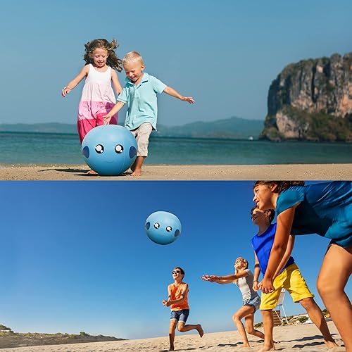 Miniatura 3 de Aquamazing - Pelota de playa gigante de 16 pulgadas para niños, adultos y niños pequeños, XL 4 veces más grueso, PVC, duradero, flotador, juguete de