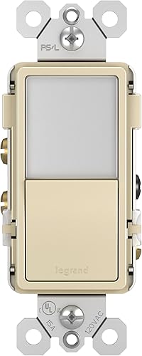 Legrand Radiant NTL873ICC6 - Luz nocturna LED ajustable de 15 amperios e interruptor basculante decorativo de 3 vías para pasillos o dormitorios de