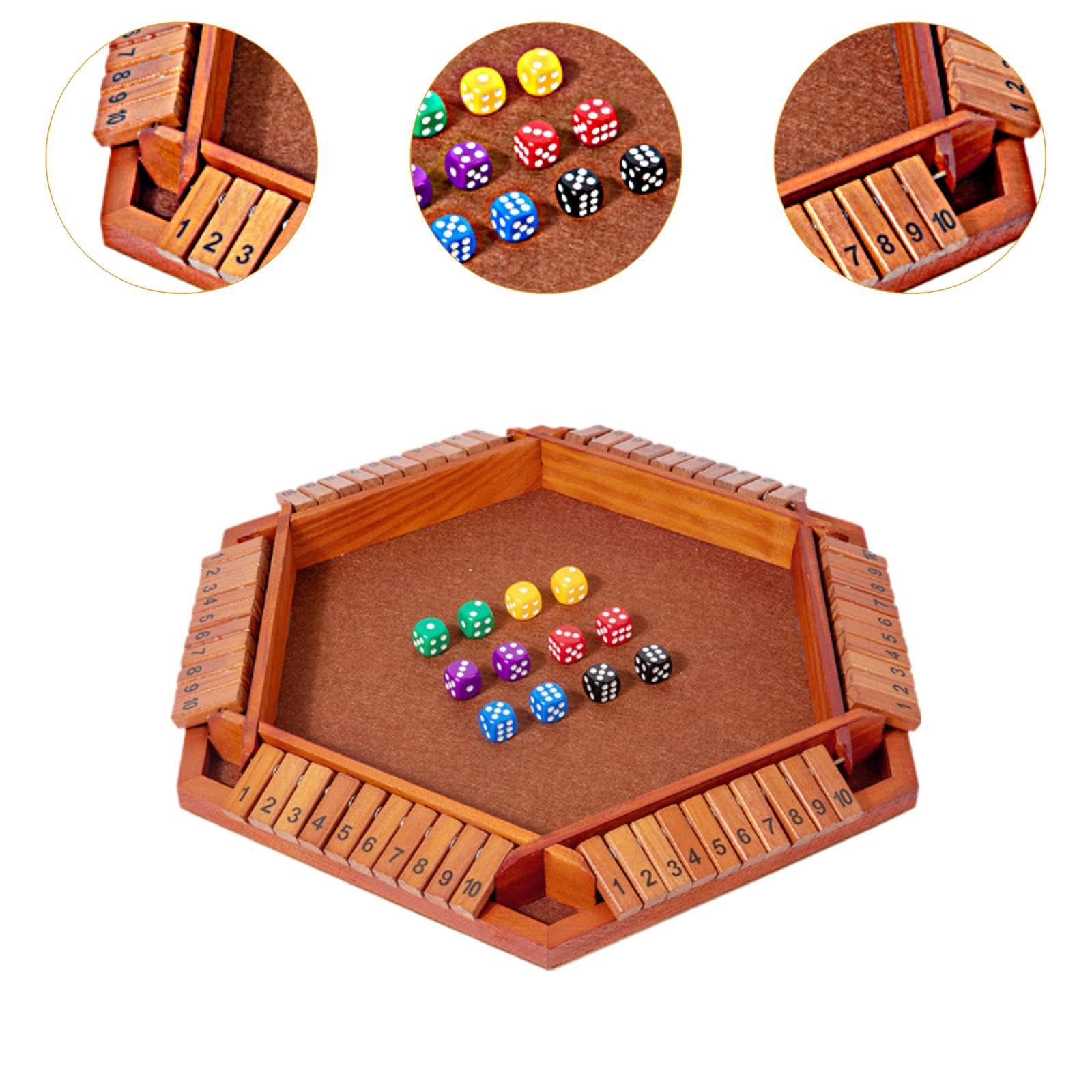 Juego de Mesa de Dados, Juguetes Educativos, Juego de Matemáticas de Mesa de Madera, Juego de Dados de Madera para Pub, Fiestas, Picnics, MarrÓn