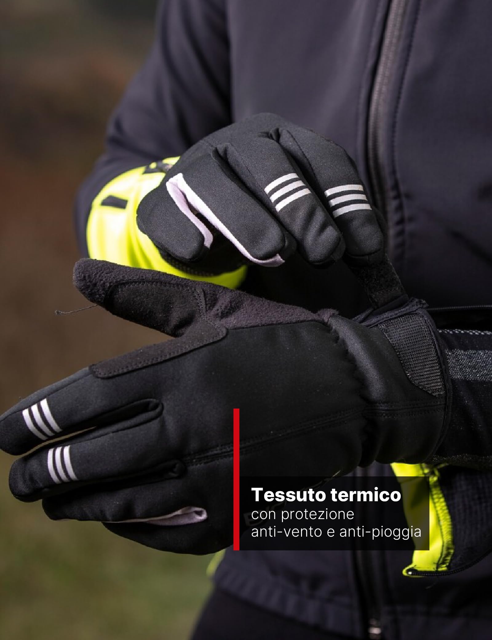 BIOTEX Guanti Termici Extrawinter per Bici a Dita Lunghe, Protezione da Vento e Pioggia, ideale per Ciclismo su Strada o MTB