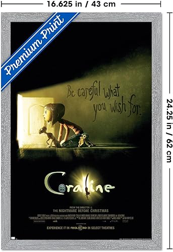 Vista 87 de Trends International Coraline - Be Careful One Sheet Wall Poster, 34L x 22.4W, Premium Poster & Clip Bundle