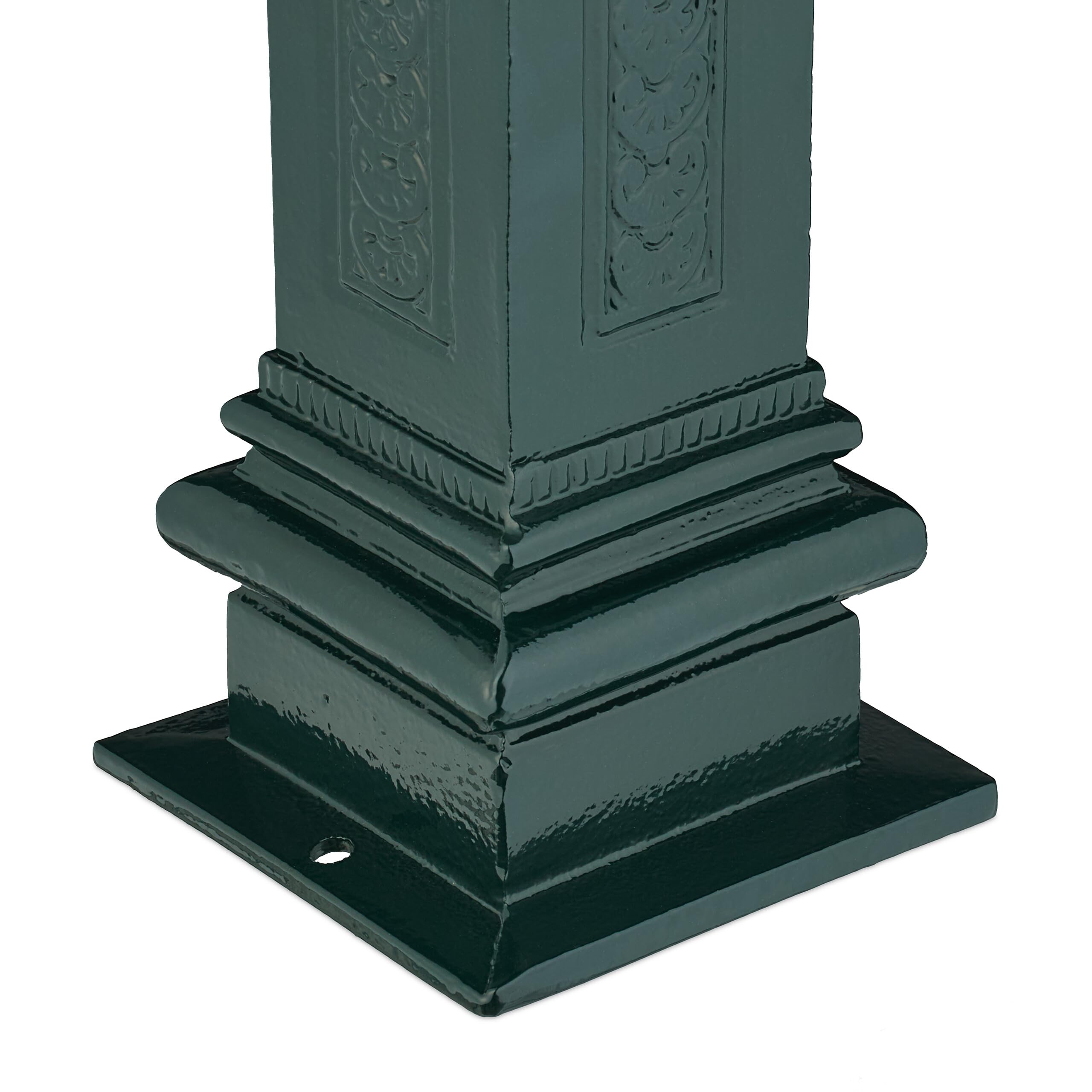 Relaxdays Fontana da Giardino in Stile Antico, Fontanella a Colonna con Rubinetto Acqua, HLP: 47x14x18,5 cm, Verde Scuro