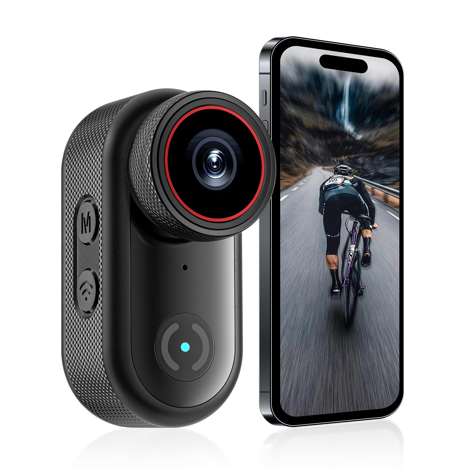 sakalaka 4K Mini Körperkamera, Tragbare Daumengroße Bodycam mit 64GB Karte, Handfreie POV Kamera, Mini Action Video Kamera, Vlogging Kamera ideal für Sport, Haustiere & Reisen