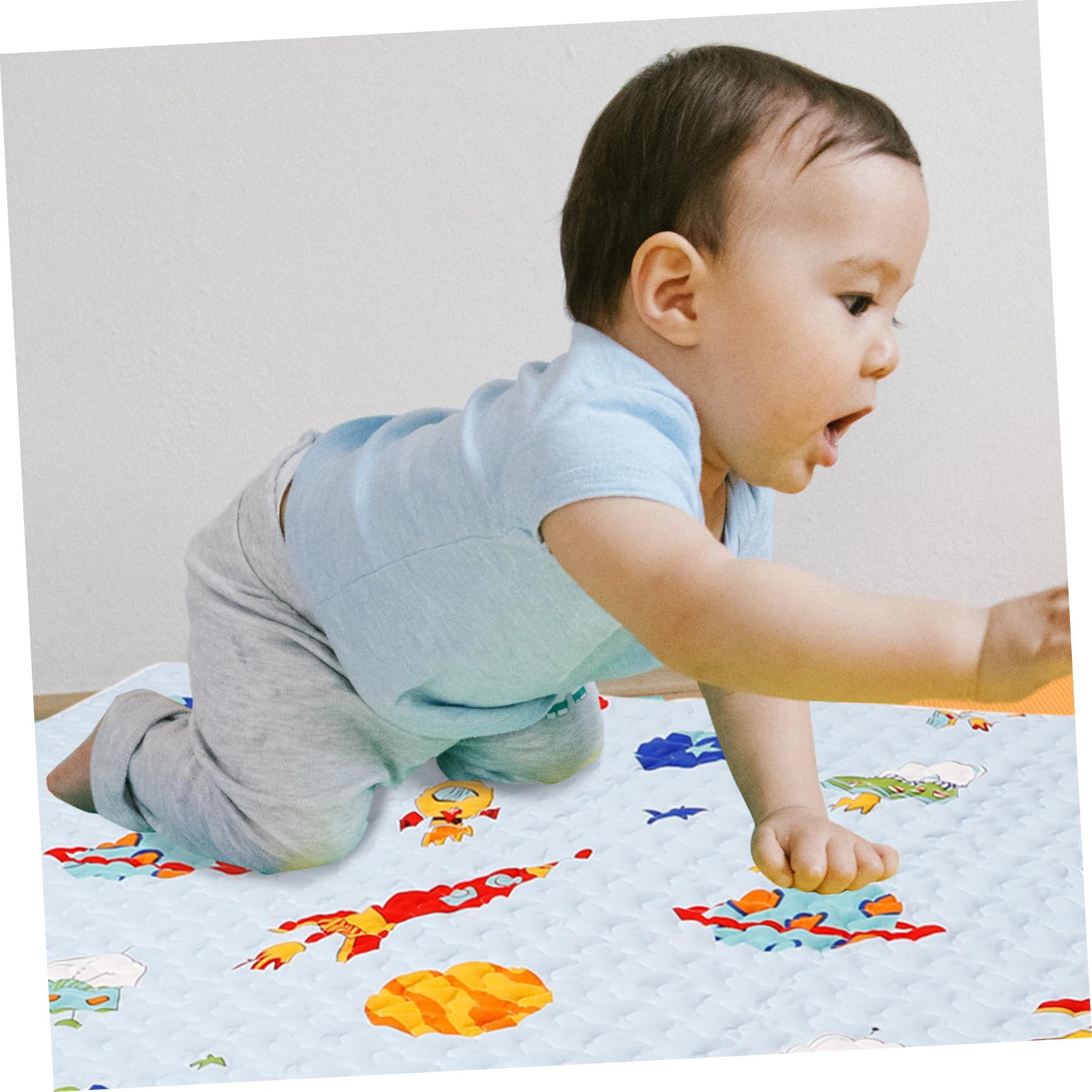 SUPVOX Tapis de Table pour Chaise Haute Bébé Antidérapant en Tissu Doux et Confortable, Design Polyvalent et Mignon pour Protéger le Sol Pendant les Repas et Jeux