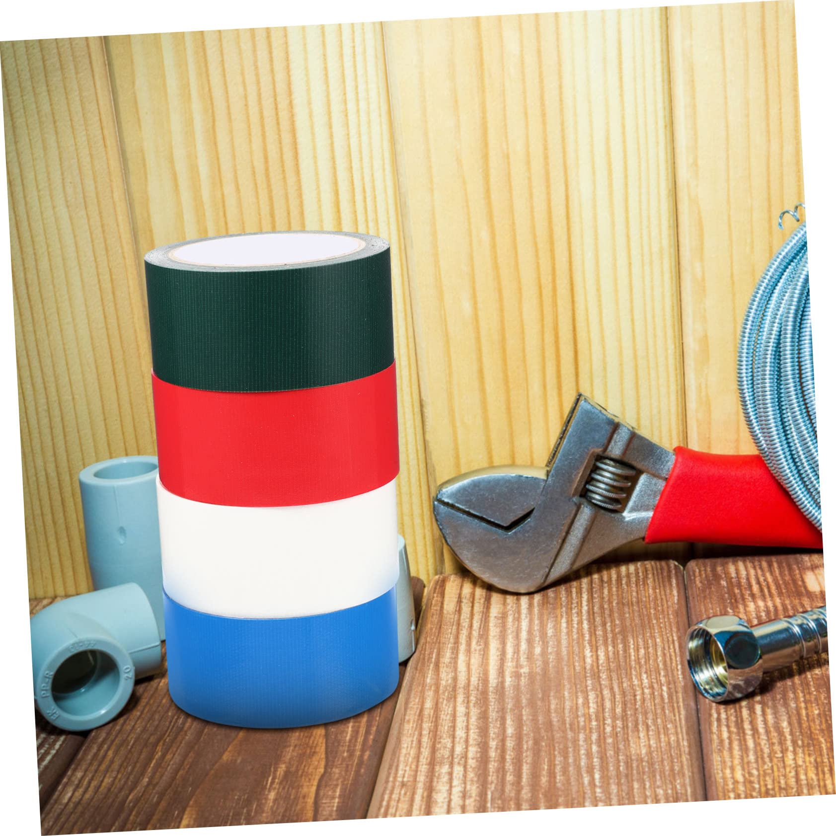 PLAFOPE 4 Rollen Starkes Duct Tape Wasserdichtes Gewebeband Extra Stark Selbstklebend für Teppichreparatur Abdichtung und Hausgebrauch Reißfest und Einfach Abreißbar
