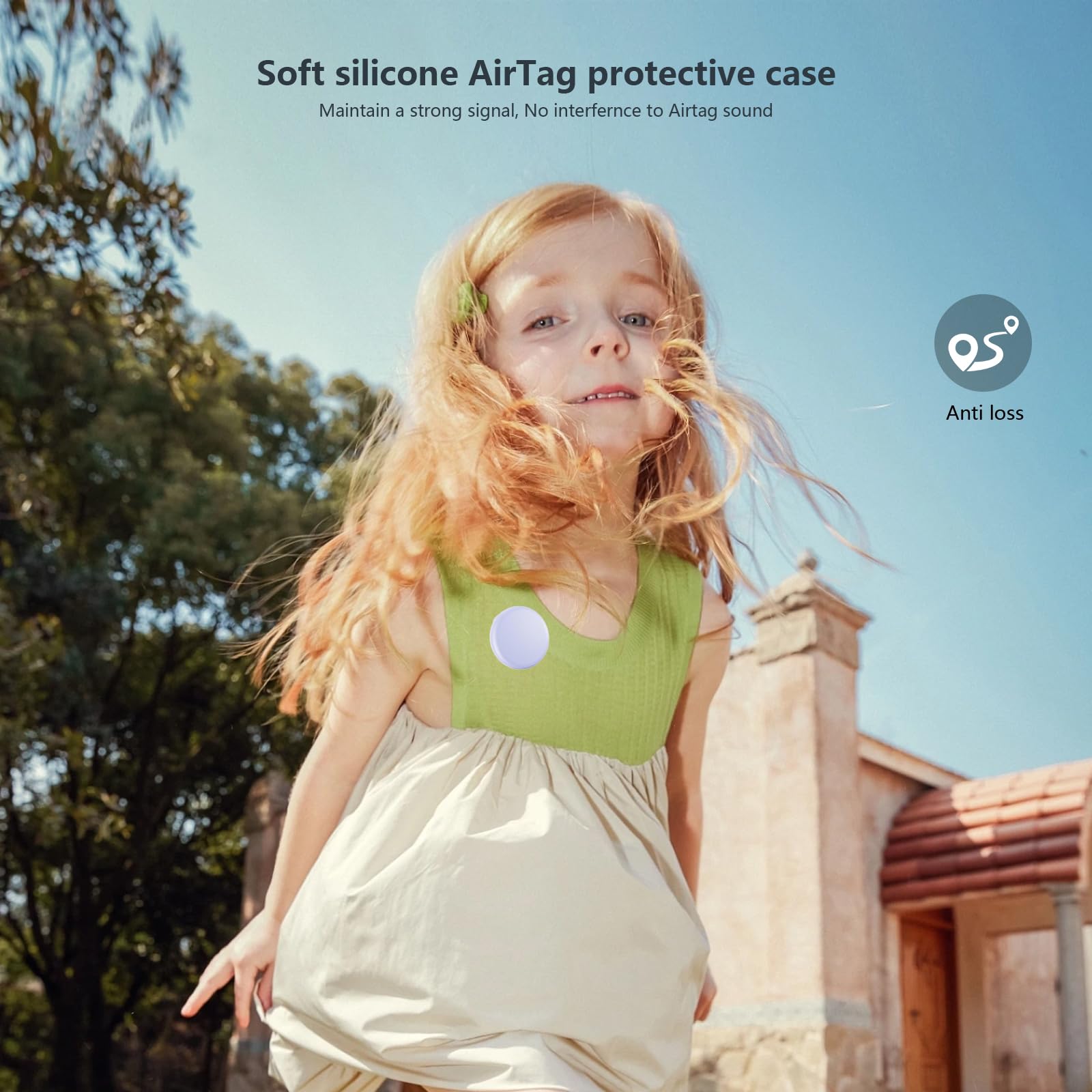 4 Pack AirTag Apple Kids Hidden Case, Airtag Tracker for Kids, AirTag Holder Hidden Old Men Holder with Invisible Pin, Anti Lost, Elderly, Luggage, Clothing,Shoes(Black White Pink Purple,NO QR Code)