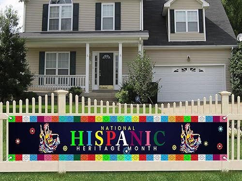 Miniatura 3 de Bandera de celebra del mes hispano latino para exteriores con ojales de latón, patrón de bandera de países hispanospatrimonio, letrero grande para