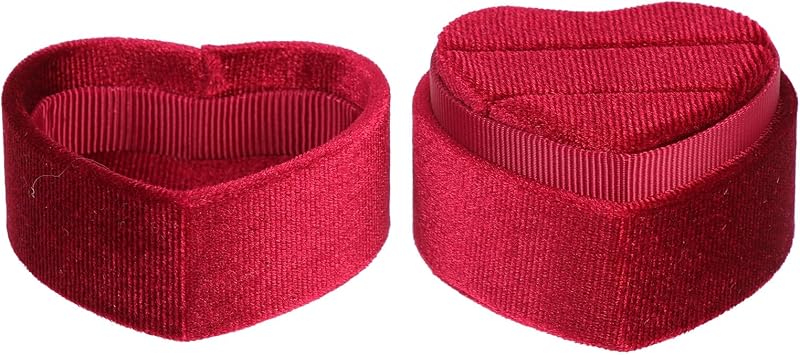 Heart-Shape Wedding Ring Box Velvet Ring Case Bridal Shower Jewelry Storage Organizer