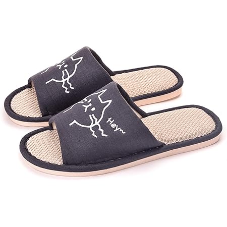 Amazon Leverde 猫 スリッパ 2足 セット 男女ペア 蒸れない 通気性良好 麻のスリッパ 猫グッズ かわいい ネコ 雑貨 インテリア 夫婦 カップル 家族 来客用 結婚祝 引越祝 ギフト プレゼント グレー ピンク Leverde スリッパ 通販