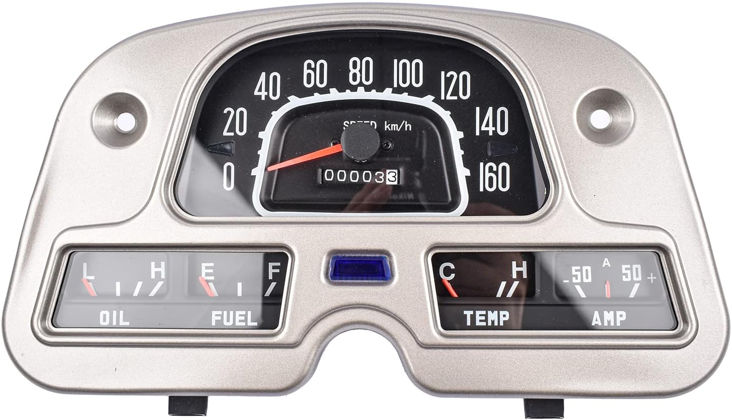 Speedometer Gauge Cluster Replacement for 1974-1980 Toyota Land Cruiser FJ40 FJ45 BJ40 12V Cluster 50A Amp Meter