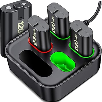 Amazon Com Esywen Rechargeable Battery Packs For Xbox One Xbox Series X S 4 X 1200mah Xbox One Controller Battery Packs Rechargeable Batteries With Charging Station For Xbox One One S One X One Elite Electronics