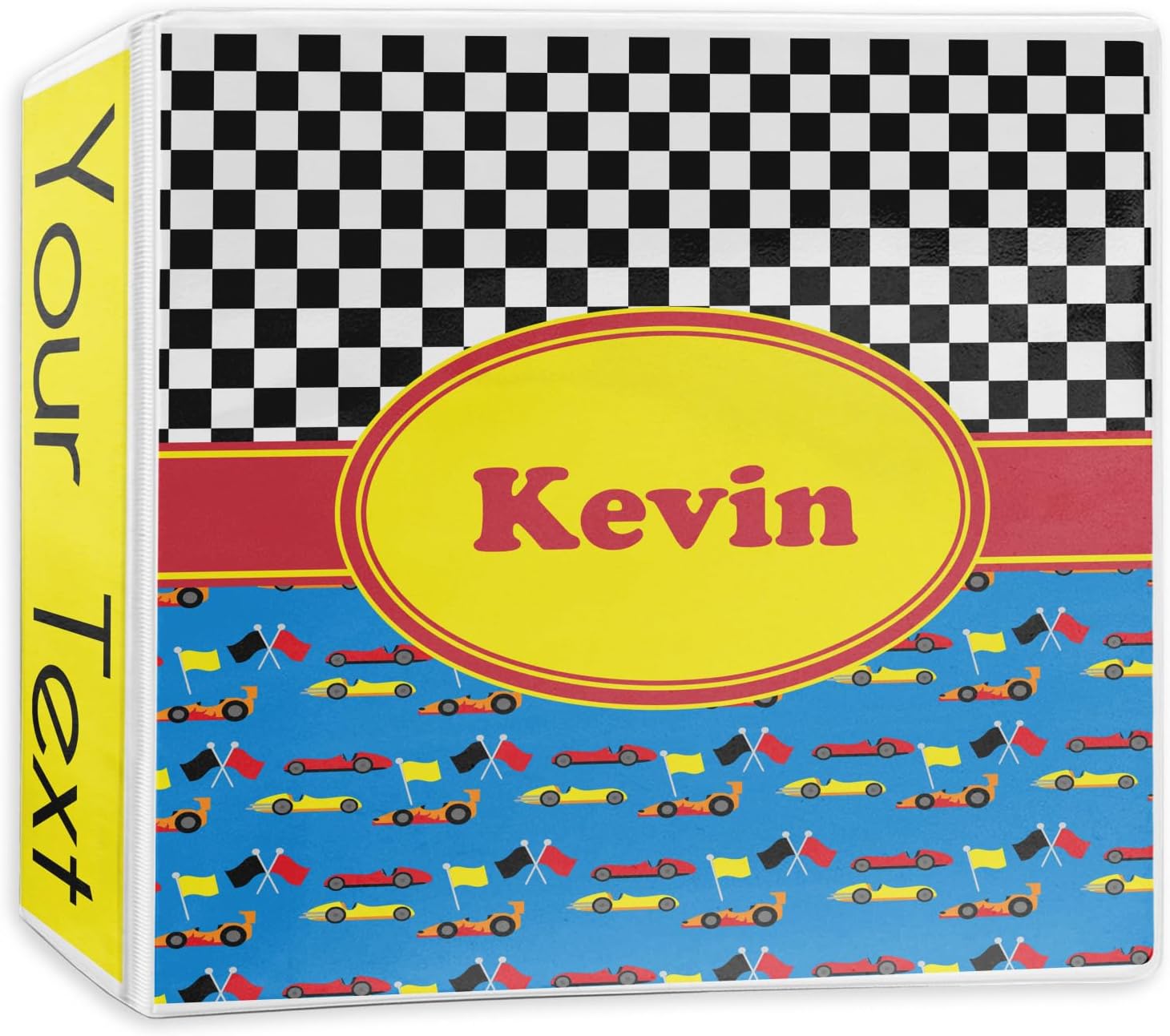 Personalized Racing Car 3-Ring Binder - 2 inch