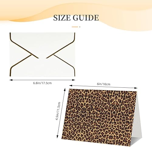 Miniatura 3 de MQGMZ El leopardo modeló las tarjetas de agradecimiento de la impresión del papel pintado con los sobres, tarjeta de felicitación de papel perla, en