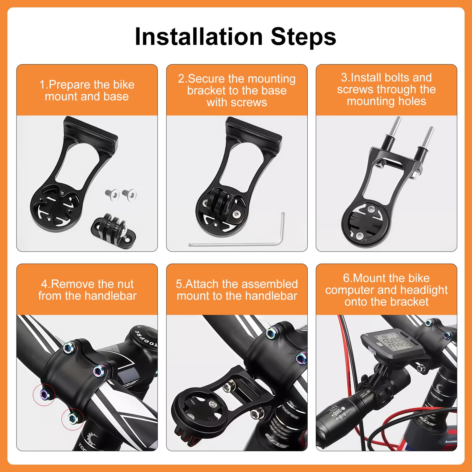 Supporto per Computer per Bicicletta, Manubrio in Lega di Alluminio, Regolabile Supporto per Bici Garmin Edge, Compatibile con Garmin Edge 25 130 200 500 510 540 810 1024, per Bici da Strada e Mountai