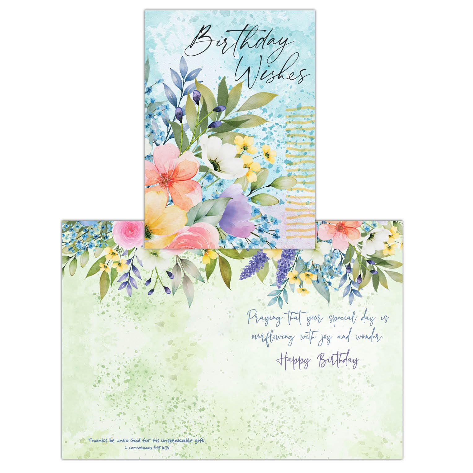 Shared Blessings Garden Breeze 1 Count Religious Christian Birthday Card with Envelope