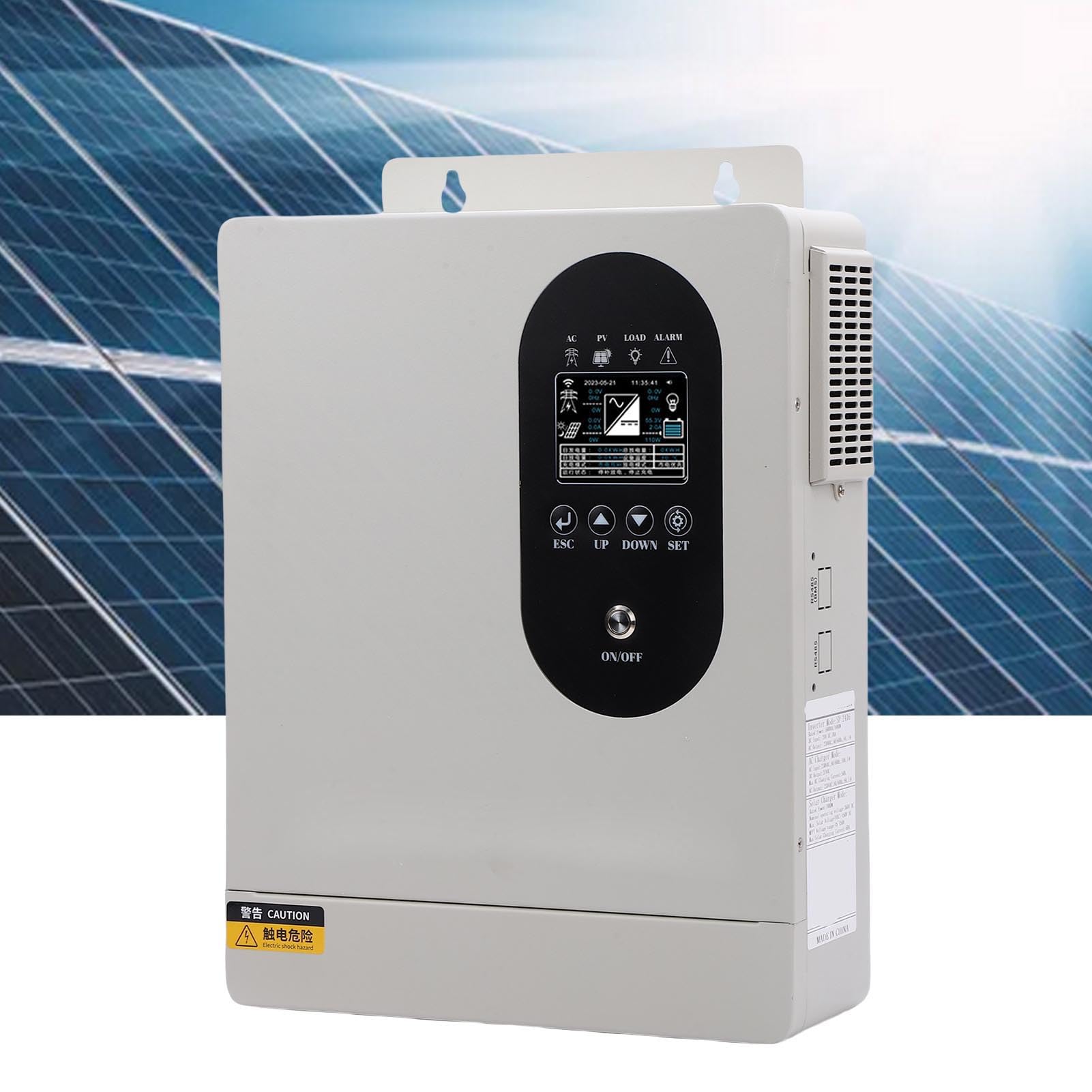 Garosa Caricatore Inverter Solare A Onda Sinusoidale Pura da 1600 W in Metallo con Controller MPPT da 60 A, Perfetto per il di Energia Solare Domestico (24 V CC（SP2416）)