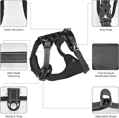 Miniatura 5 de Arnés para perros pequeños con correa sin tirones, 2 clips para correa, ajustable, suave, fresco, billar, piscina, bola, para perro, juego de