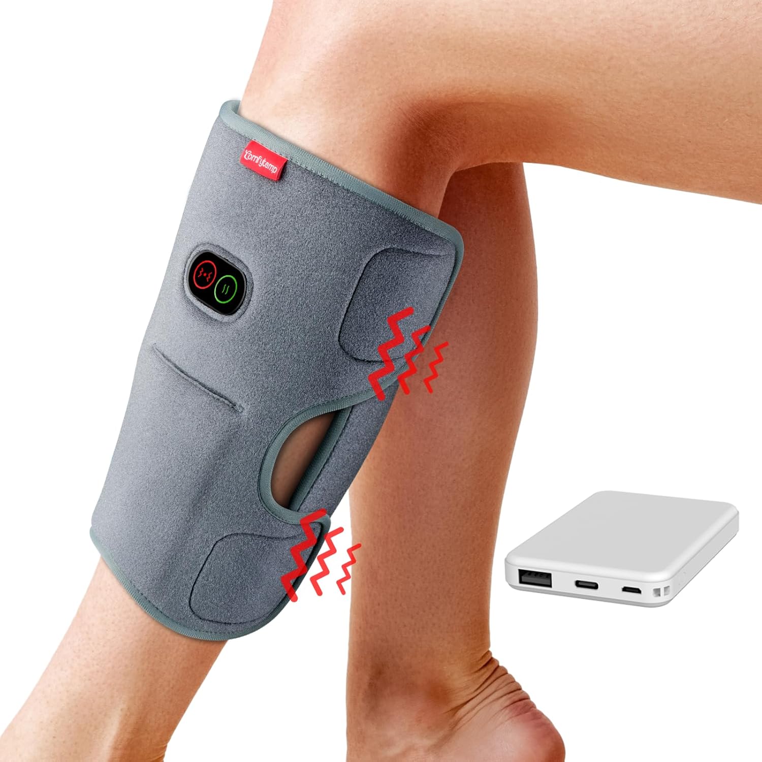 Comfytemp Leg Massager with Heat, Cordless Calf Massager for Pain Relief RLS Relief