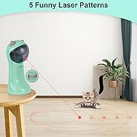 Vista 4 de TBTeek Cat Toy, Automatic, Motion-Activated, Rechargeable, 5 Fun Patterns, Random Rotating Trajectory, 4 Speed Modes, Adjustable Light Angles for