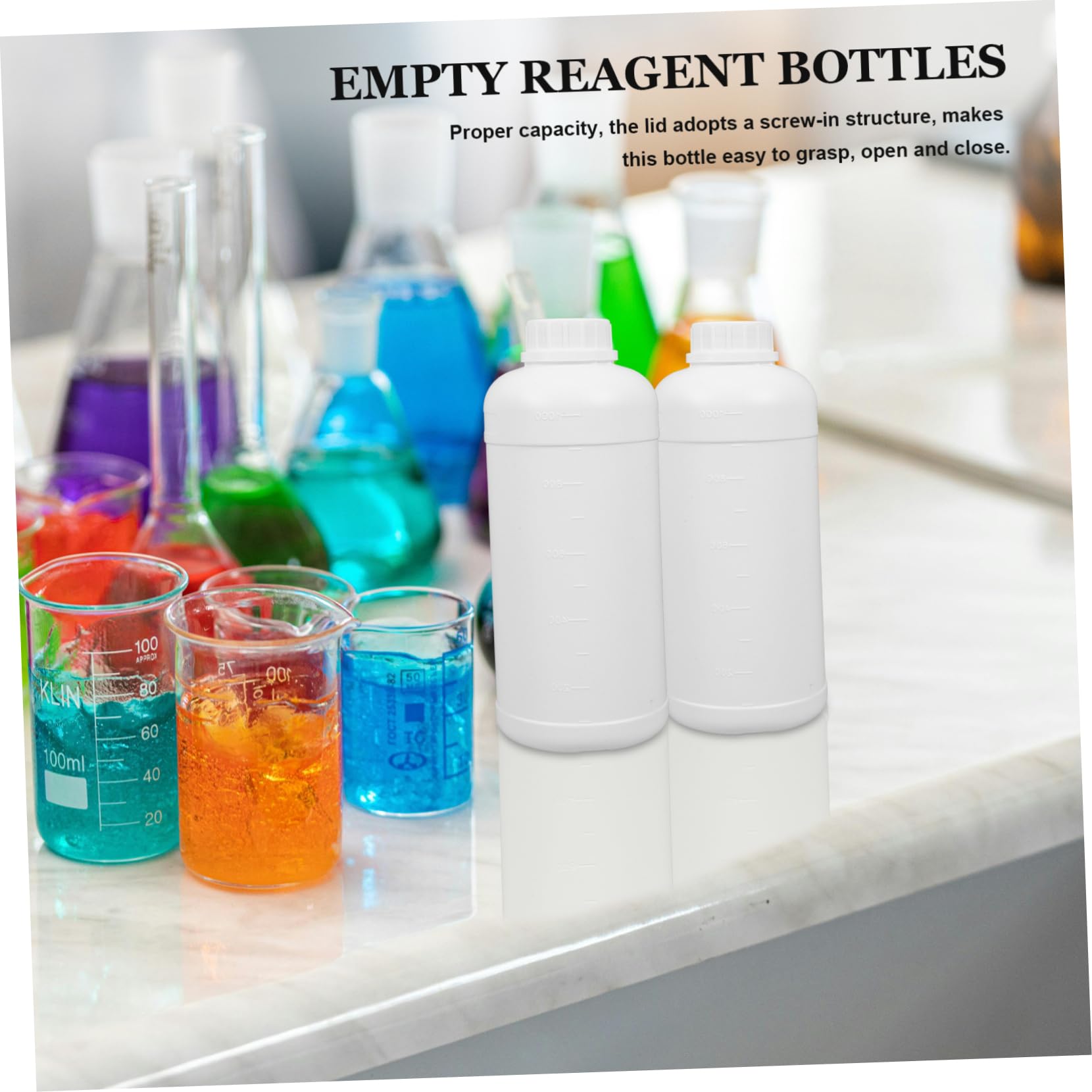 Amosfun 3 Sätze Vorratsflaschen Rostfrei Groß Probenahme Labor Wiederverwendbare Flaschen Chemikalienflaschen Leere Flaschen Leere Reagenzflaschen Hdpe White 3 Stück * 3